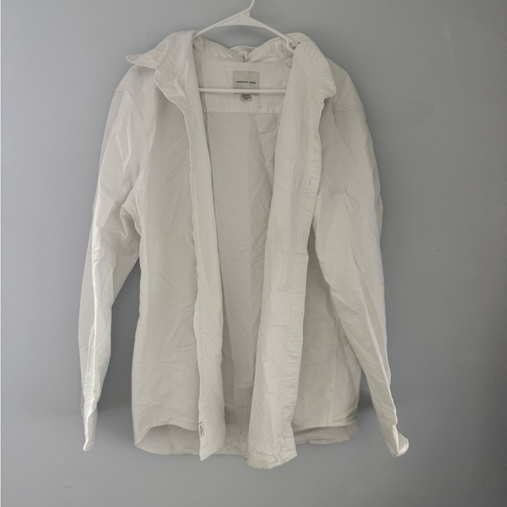 American Eagle Outfitters Men's Casual White Button Down Shirt
